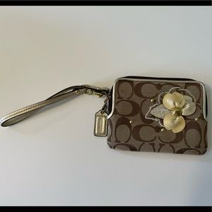 Coach floral wristlet